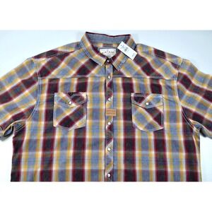 BKE Vintage Athletic‎ Fit Western Pearl Snap Shirt Mens 3XL Short Sleeve Nwt's